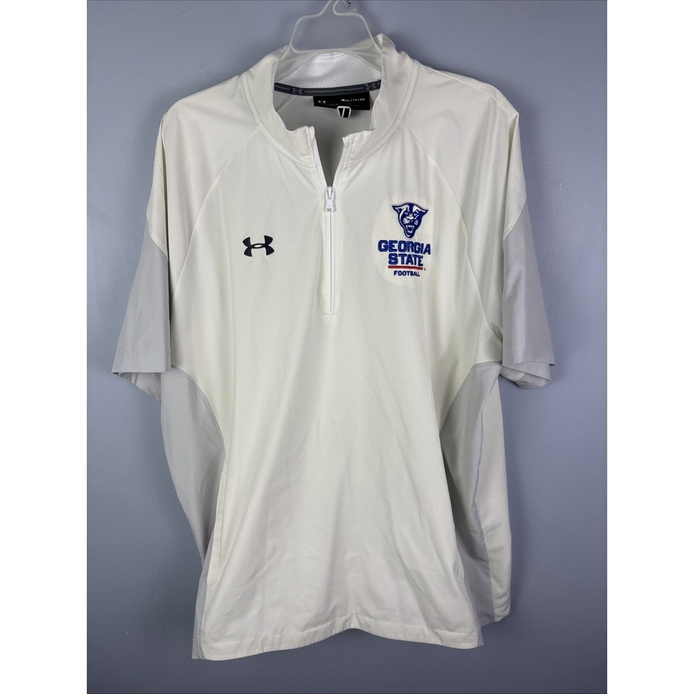 Under Armour Georgia State Panthers Short Sleeve 1/4 Zip Jacket Size XL White